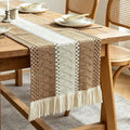 Textured Macramé Table Runner, Cotton and Jute Blend, 30 x 140 cm by Vkinman
