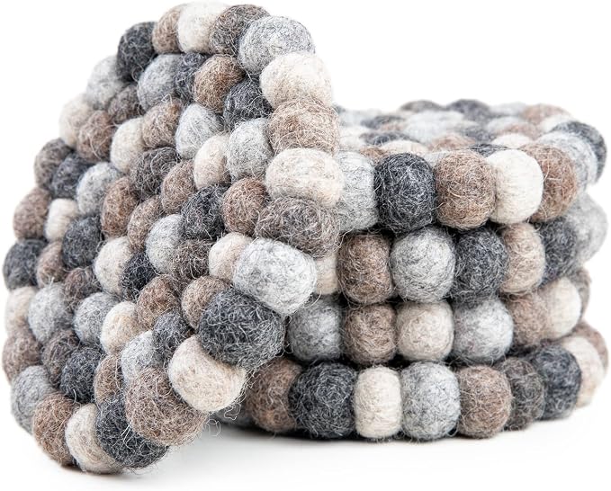 Round Felt Ball Coasters by Woolygon