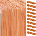10 Pack Coral Cheesecloth Table Runner 35x120 Inch 10Ft Rustic Gauze Cheese by SuBleer