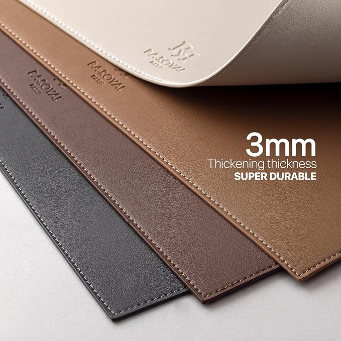 Faux Leather Placemats Set of 8 Vinyl Washable Wipeable Table Mats for Kitchen Dining Table Heat Resistant Waterproof Modern Indoor/Outdoor Placemats Non-Slip Easy Clean Place Mats (Gray)