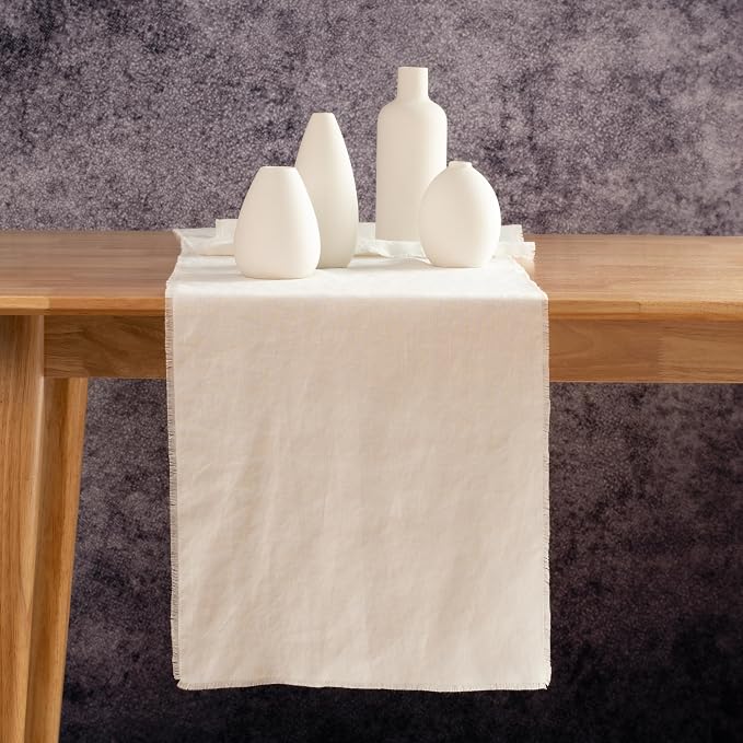Off-White Linen Table Runner by LinksloveHome