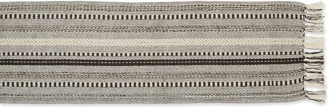 DII Farmhouse Braided Stripe Table Runner Collection, Dark Brown - Image 2