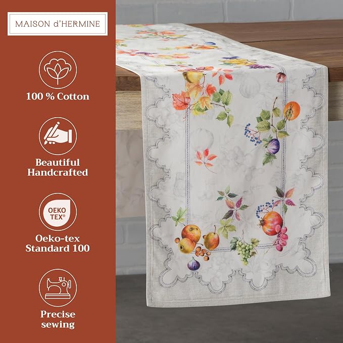 Maison d' Hermine Table Runner 100% Cotton 14.50" x 108" | Table Runners 108 - Image 2