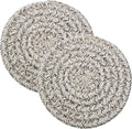 Round Drink Coasters Cotton Woven Absorbent Bar Coasters Housewarming Gift by PPhtony