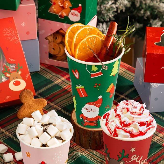 Fit Meal Prep 50 Pack 16 oz Christmas Disposable Coffee Cups - Image 4