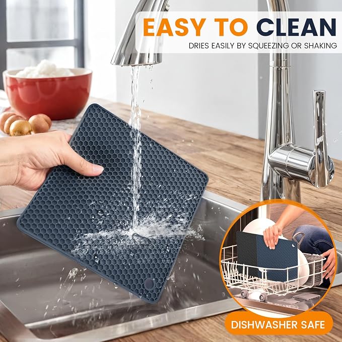 Silicone Trivet Mats 4 Heat Resistant Pot Holders Multipurpose Non-Slip Hot Pads - Image 6