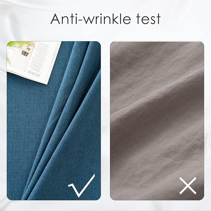 BALCONY & FALCON Rectangle Tablecloth Washable Wrinkle Resistant and Water Proof Table Cloth Decorative Linen Fabric Tablecloths for Dining Parties Kitchen Wedding and Outdoor Use (Navy Blue, 55x95)