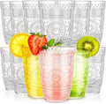 Pumtus 12 Pack Clear Plastic Tumblers, 15 OZ Reusable Romantic Drinking Cup by Pumtus