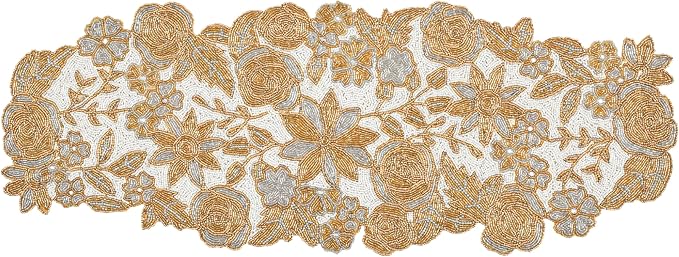 Beaded Table Runner Decore 36 inches Long Christmas Snowflake Coastal Shell - Image 4