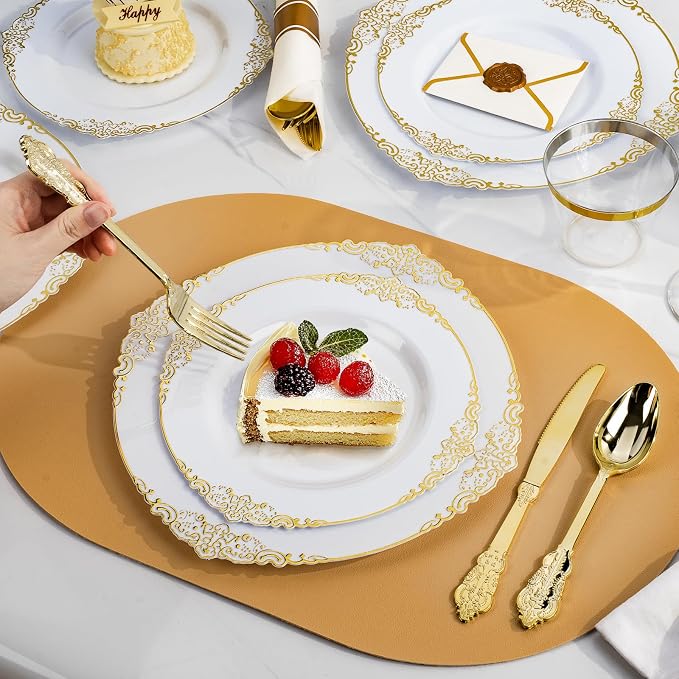 Bestluck 525PCS Gold Disposable Dinnerware - Image 6