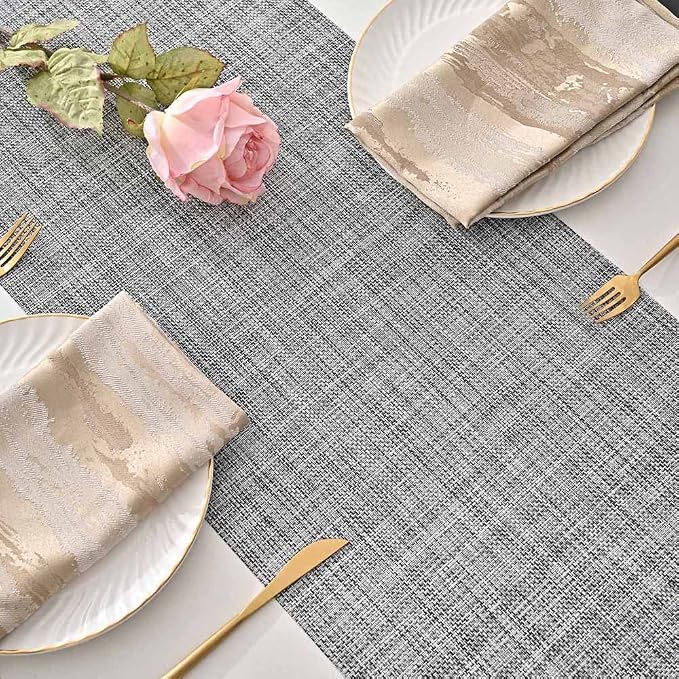 GIVERARE Table Runner, 12x107in Heat-Resistant Woven Vinyl Long Tabletop - Image 3