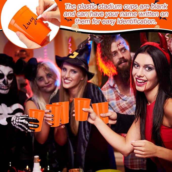 Yungyan 100 Pack 16 oz Stadium Cups Reusable Plastic Cups Blank Drink Stadium - Image 4