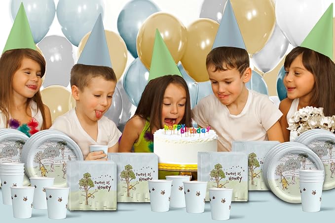 Winnie the Pooh Bear Boy's Birthday Party Supplies Set Plates Napkins Cups - Image 7