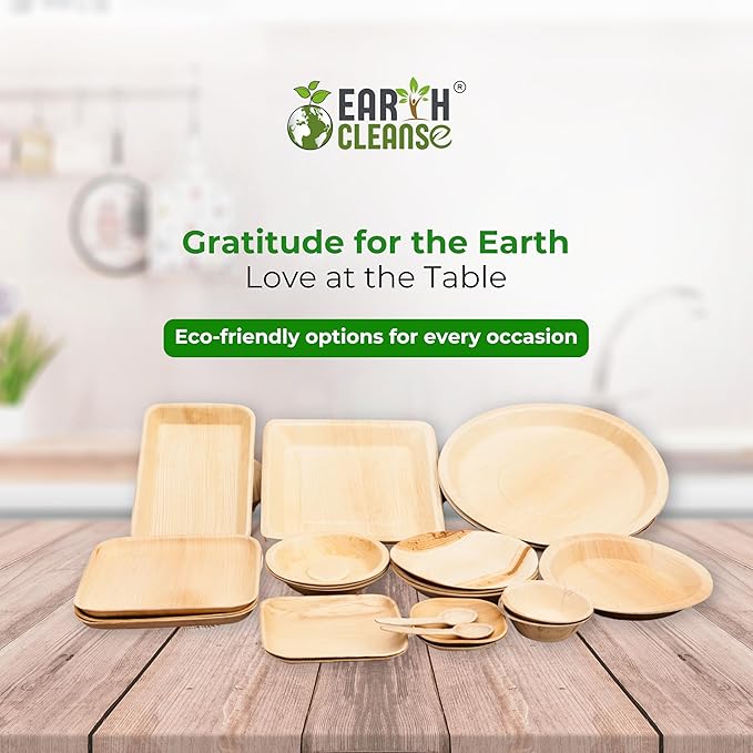 Compostable Palm Leaf Plates 7 Inch Square (75 Pack) | Disposable Biodegradable Plates Like Bamboo & Wooden | Microwave & Oven Safe | Eco-Friendly