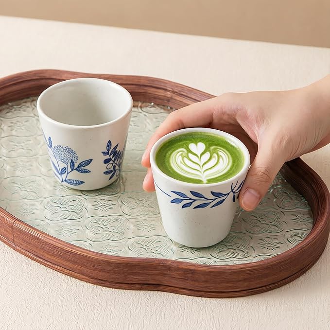 6 oz Chinese tea cups, Ceramic Coffee Cup, No Handle Teacup Matcha Mug - Image 4