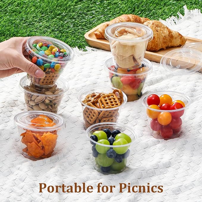 AOZITA 100 Sets, 9 oz Clear Plastic Cups - Image 4