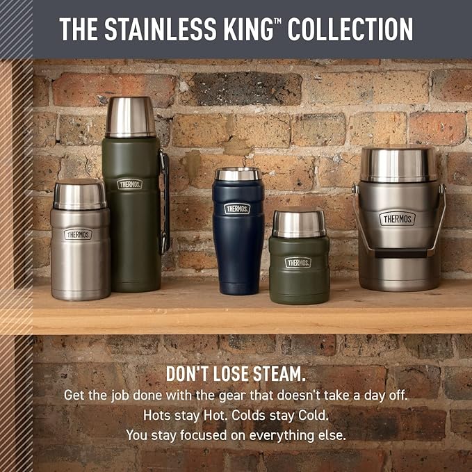 THERMOS Stainless King Stainless Steel Tumbler, Rustic Red | Vacuum-Insulated - Image 6