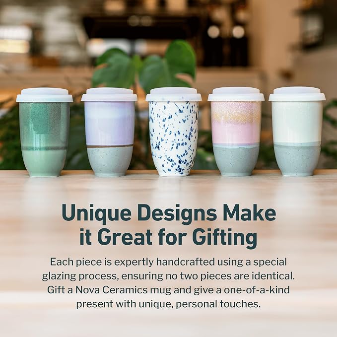NOVA CERAMICS Travel Mug – Portable Coffee Tumbler – Unique to Go Mug – - Image 5