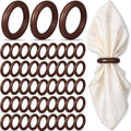 Thenshop 50 Pcs Decorative Wooden Napkin Rings Bulk Exquisite Round Dining by Thenshop