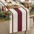 Artoid Mode Red Rustic Woven Table Runner 12x48 Inch | Holiday Farmhouse by ArtoidMode