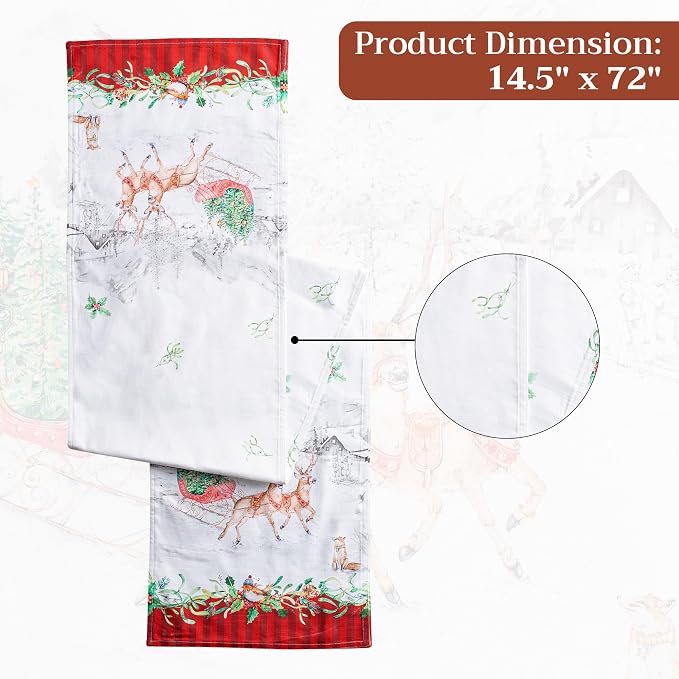 Maison d' Hermine Table Runner 100% Cotton 14.50" x 72" | Table Runners 72 - Image 7