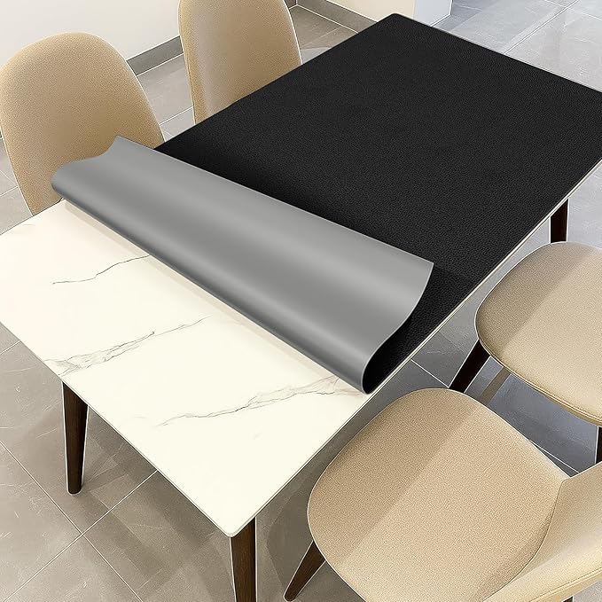 Warmstar Leather Table Cover 12 x66 Inch, 1.8MM Thick PVC Table Protector Waterproof, Desk Cover Protector Non-Slip Table Pad for Kitchen, Dresser, Gaming Desk,Dining Room Table