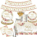 90th Birthday Party Tableware, Includes Plates, Tablecloth, Serves 20 by Unknown