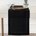 D'Moksha Homes Linen Black Table Runner 36 Inches - 100% Pure Linen Small Table Runner 14 x 36 Inch Ideal for Dresser, Coffee Tables, Spring, Easter - Classic Hemstitch