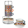 vancasso 8 Oz Espresso Cup Set of 4, Bohemian Ceramic by vancasso
