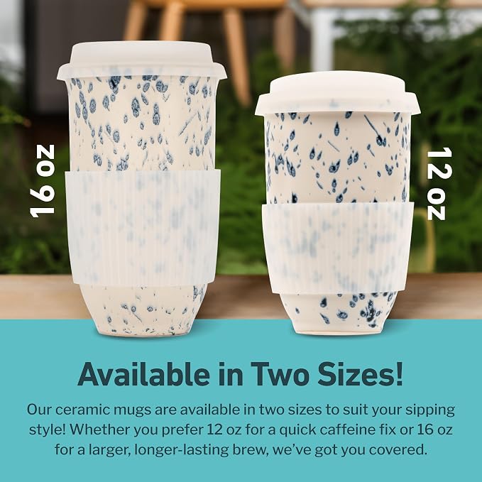 NOVA CERAMICS Travel Coffee Mug– Travel Coffee Tumbler – On the Go Coffee Mug – - Image 5