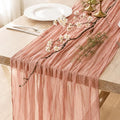 12 Pack Dusty Pink Cheesecloth Table Runner 120 Inch Boho Wedding Decor | by Fixwal