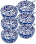 28Oz Ceramic Soup Ramen Bowl Set of 6 by KeQiu