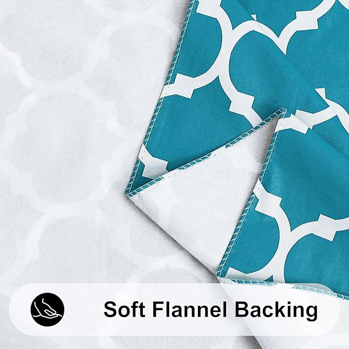 Smiry Square Table Cloth, Waterproof Vinyl Tablecloth with Flannel Backing for Square Tables, Wipeable Spillproof Plastic Tablecloths for Dining, Camping, Indoor and Outdoor (54"x54", Teal)