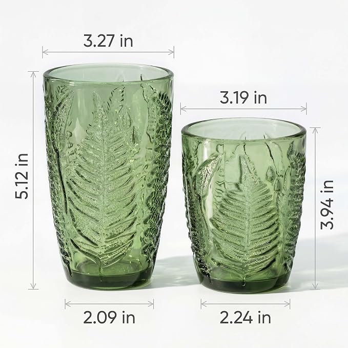 Green Drinking Glasses Set of 8 - Image 8