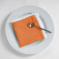 Fingercraft Dinner Cloth Napkin Cotton Linen Blend 12 Pack 12In Mitered Corners with Elegant Lace for Everyday Use Napkins Cloth are Pre Shrunk and Good Absorbency Rust