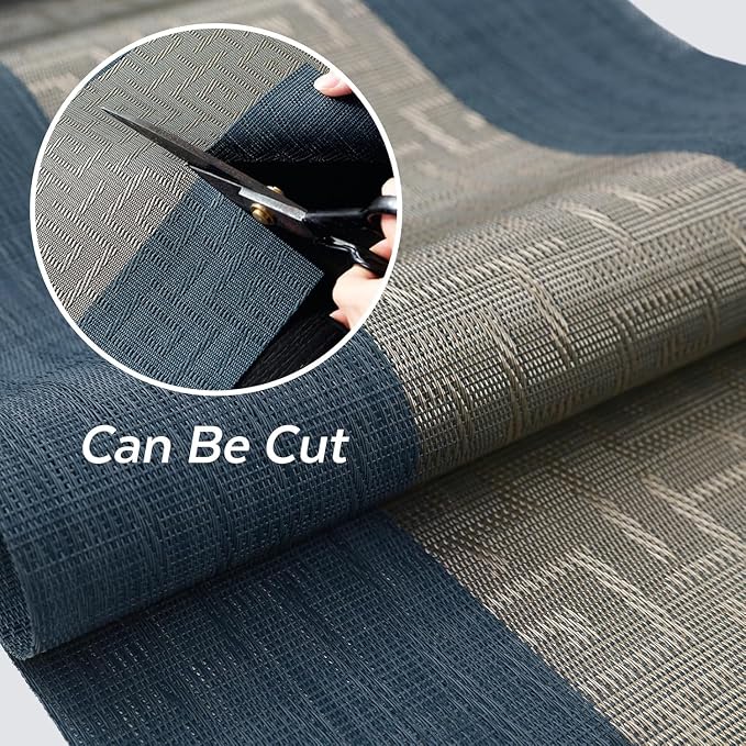 FAVE Indigo Blue Table Runner Woven - Image 6