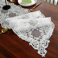 SUTAVIA Lace Patio Table Runner 12"×96" White Embroidered Dresser Scarf | by SUTAVIA