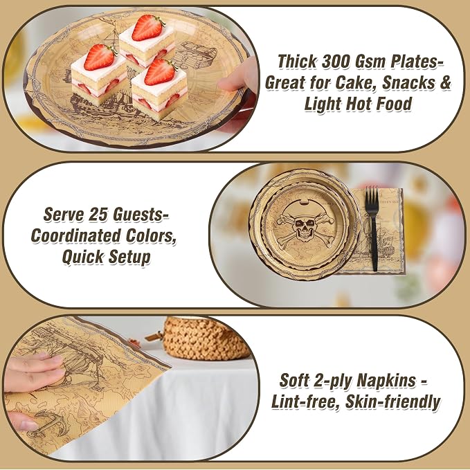 100 Pcs Disposable Pirate Tableware Set - Image 7