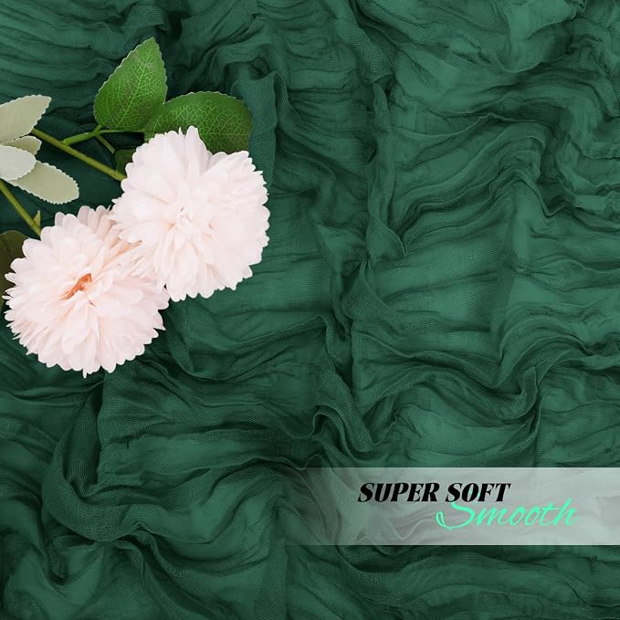 16 Pack Emerald Green Cheesecloth Table Runners 20x120 Inch Gauze Table Runner - Image 7