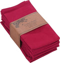 ACCENTHOME Accent Home 100% Cotton Napkins, Delicate Cloth Napkins for Dinners, Parties and Weddings，18 x 18 Inch Set of 12 - Red
