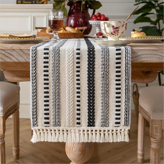 Caflife Boho Table Runner 108 Inchs Long, Dining Room Home Decor by Caflife