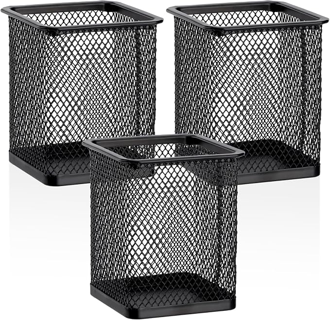 Segarty Square Pen Holder, 3 Pack Black Pen Holder by Segarty