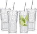 4 Set 20oz Vintage Plastic Tumbler by Unknown