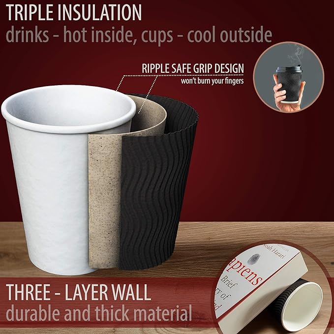 Primens Insulated Disposable Coffee Cups - Image 3