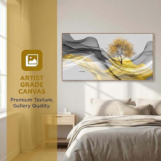 Tucai Decor Framed Wall Art Canvas Modern Light Luxury Abstract Ink Landscape Painting Artwork– Waterproof Canvas Print Bedroom Wall Decor Home and Office Wall Art for living Room 30x60inch (Framed)