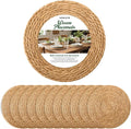 13 in Round Woven Placemats Plate Chargers Set of 12, Boho Farmhouse Rustic by XOHUYD