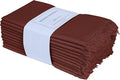 Bedding Craft Cotton Cloth Dinner Napkins Set of 12 – 18x18 Chili Oil with Frayed Selvedge Edges – Machine Washable Fabric Napkins for Weddings, Baby Showers, Parties & Table Décor