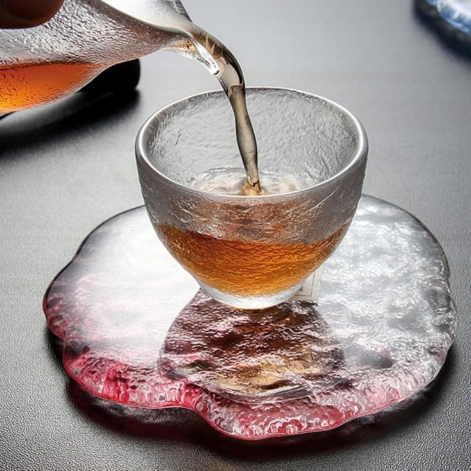 Lead-Free Crystal Glass Round Coasters, 11cm Thickened and Durable, Japanese - Image 5