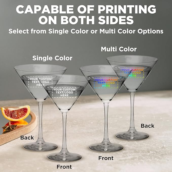Custom Martini Glasses by ARC 10 oz. Set of 100, Personalized Bulk Pack - Perfect for Hotel, Bar, Restaurant or Lounge - Clear