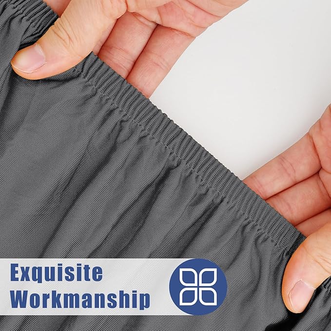 Spandex 6 Foot Rectangle Table Cloth 2 Pack, Elastic Fitted Tablecloths for Picnic, Stretch Washable Patio Table Cover for Outdoor, Camping, Banquet and Parties (Dark Grey, 30"x72")
